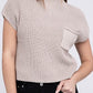 Mock Neck Short Sleeve Cropped Sweater - Rebel K Collective