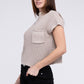 Mock Neck Short Sleeve Cropped Sweater - Rebel K Collective