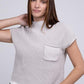 Mock Neck Short Sleeve Cropped Sweater - Rebel K Collective