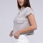 Mock Neck Short Sleeve Cropped Sweater - Rebel K Collective