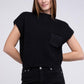 Mock Neck Short Sleeve Cropped Sweater - Rebel K Collective