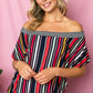 MULTI STRIPE OFF SHOULDER TOP - Rebel K Collective