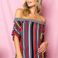 MULTI STRIPE OFF SHOULDER TOP - Rebel K Collective