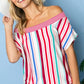 MULTI STRIPE OFF SHOULDER TOP - Rebel K Collective