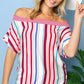 MULTI STRIPE OFF SHOULDER TOP - Rebel K Collective