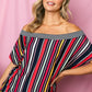 MULTI STRIPE OFF SHOULDER TOP - Rebel K Collective