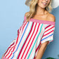 MULTI STRIPE OFF SHOULDER TOP - Rebel K Collective