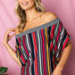 MULTI STRIPE OFF SHOULDER TOP - Rebel K Collective