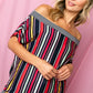 MULTI STRIPE OFF SHOULDER TOP - Rebel K Collective