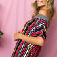 MULTI STRIPE OFF SHOULDER TOP - Rebel K Collective