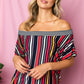 MULTI STRIPE OFF SHOULDER TOP - Rebel K Collective