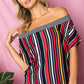 MULTI STRIPE OFF SHOULDER TOP - Rebel K Collective