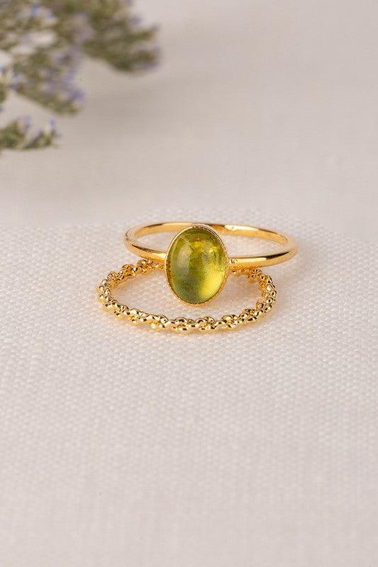 Natural stone ring set - Rebel K Collective