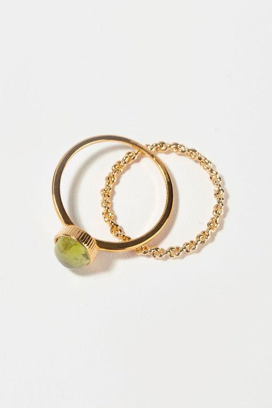 Natural stone ring set - Rebel K Collective