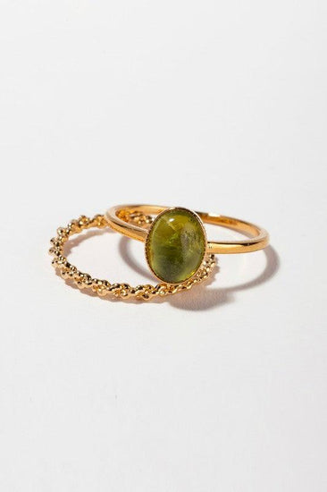 Natural stone ring set - Rebel K Collective