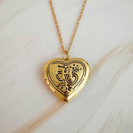 Nostalgic Heart Initial Open Locket Necklace - Rebel K Collective