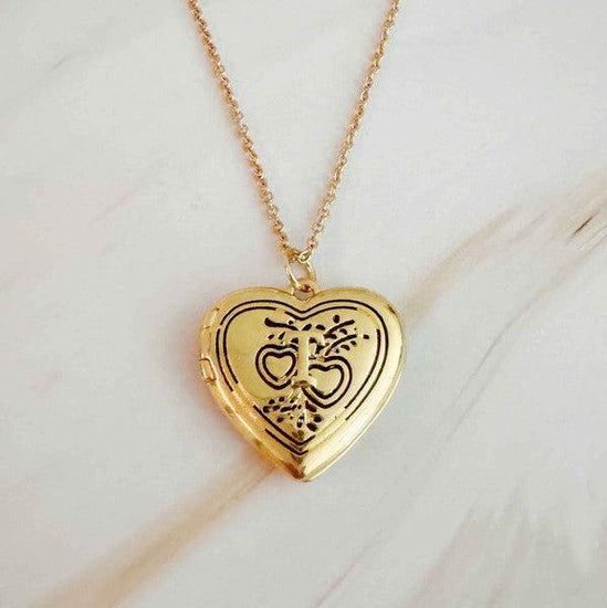 Nostalgic Heart Initial Open Locket Necklace - Rebel K Collective