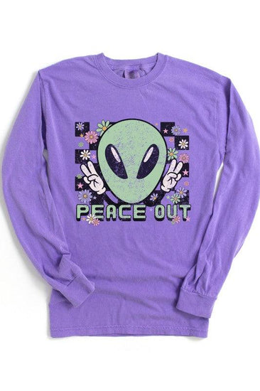 Peace Out Alien Retro Graphic Tee - Rebel K Collective