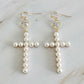 Pearl Cross Dangle Earrings - Rebel K Collective