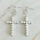 Pearl Cross Dangle Earrings - Rebel K Collective