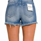 Plus Mid Rise Raw Frayed Hem Denim Shorts - Rebel K Collective