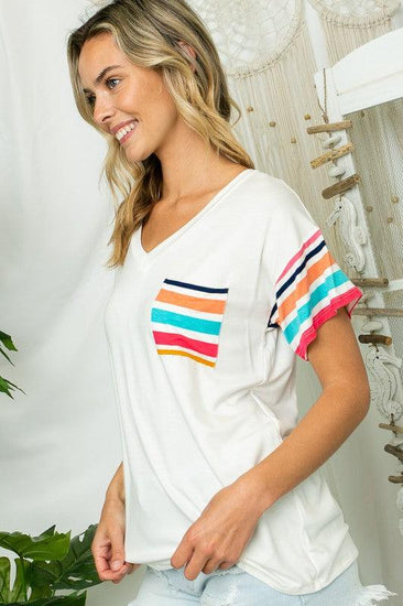 PLUS MULTI STRIPE MIXED BOXY TOP - Rebel K Collective