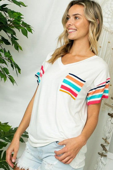 PLUS MULTI STRIPE MIXED BOXY TOP - Rebel K Collective