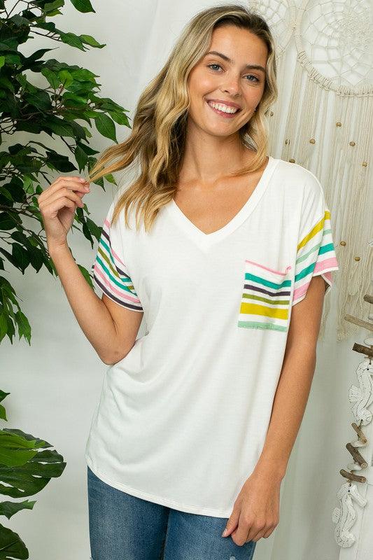 PLUS MULTI STRIPE MIXED BOXY TOP - Rebel K Collective