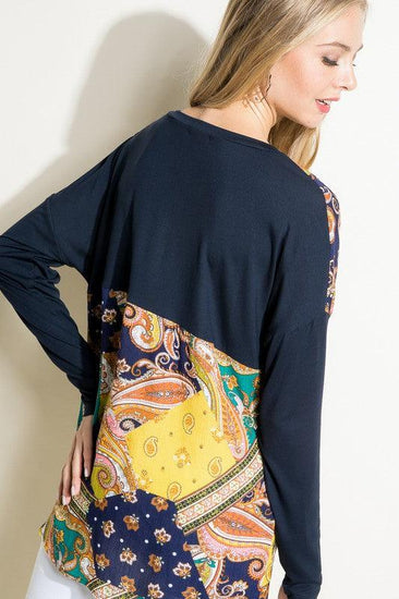 PLUS PAISLEY MIXED BOXY TOP - Rebel K Collective