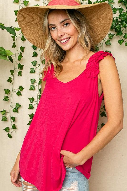 PLUS RUFFLED TANK TOP - Rebel K Collective