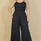 Plus Size Button Front Wide Leg Jumpsuit - Rebel K Collective