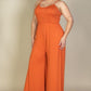 Plus Size Button Front Wide Leg Jumpsuit - Rebel K Collective