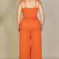 Plus Size Button Front Wide Leg Jumpsuit - Rebel K Collective