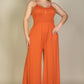 Plus Size Button Front Wide Leg Jumpsuit - Rebel K Collective