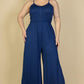 Plus Size Button Front Wide Leg Jumpsuit - Rebel K Collective