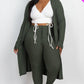 Plus Size Ribbed Long Cardigan & Leggings Set - Rebel K Collective