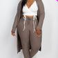 Plus Size Ribbed Long Cardigan & Leggings Set - Rebel K Collective