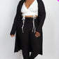 Plus Size Ribbed Long Cardigan & Leggings Set - Rebel K Collective