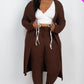 Plus Size Ribbed Long Cardigan & Leggings Set - Rebel K Collective