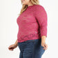 Plus Size Sheer Lace Fitted Top - Rebel K Collective