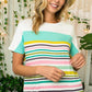 PLUS SOLID MULTI STRIPE MIXED TOP - Rebel K Collective