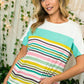 PLUS SOLID MULTI STRIPE MIXED TOP - Rebel K Collective