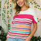 PLUS SOLID MULTI STRIPE MIXED TOP - Rebel K Collective