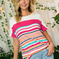 PLUS SOLID MULTI STRIPE MIXED TOP - Rebel K Collective