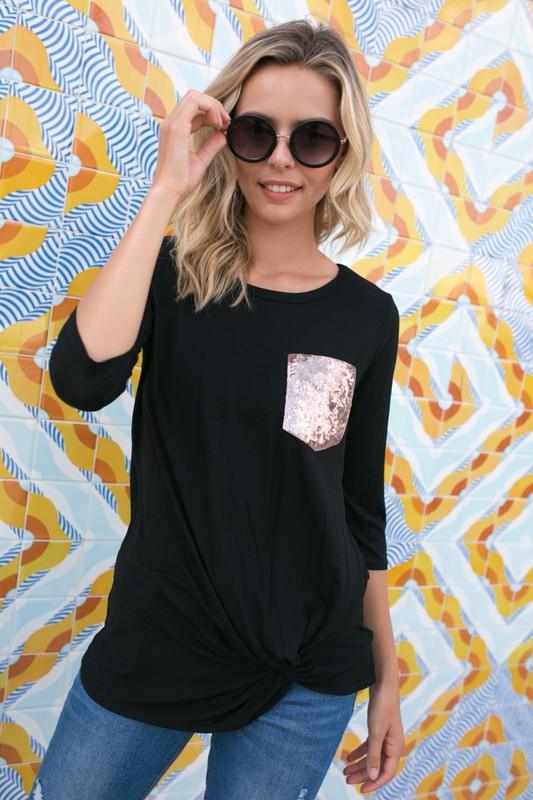 PLUS SOLID SEQUENCE POCKET TUNIC TOP - Rebel K Collective