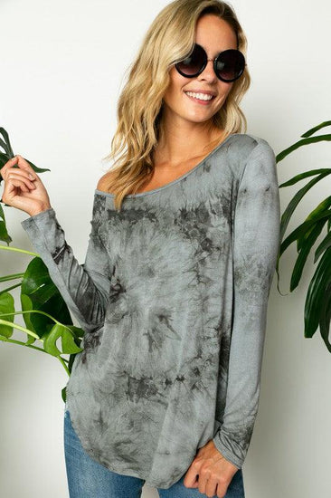 PLUS TIE DYE ONE SHOULDER TOP - Rebel K Collective