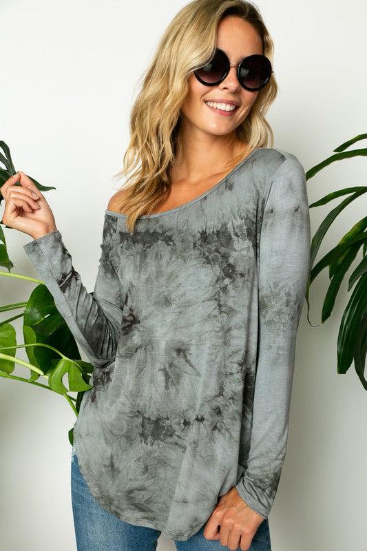 PLUS TIE DYE ONE SHOULDER TOP - Rebel K Collective