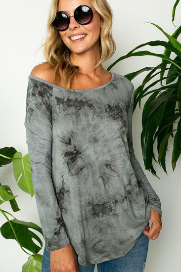 PLUS TIE DYE ONE SHOULDER TOP - Rebel K Collective