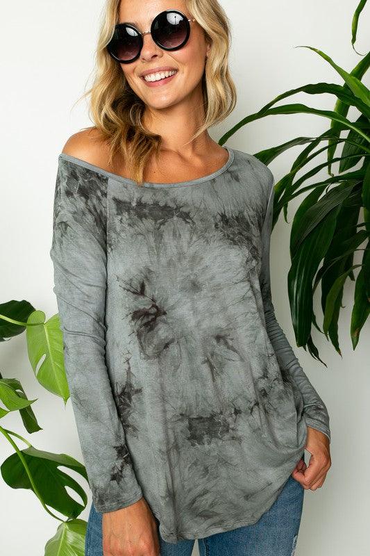 PLUS TIE DYE ONE SHOULDER TOP - Rebel K Collective