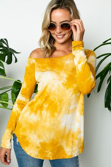 PLUS TIE DYE ONE SHOULDER TOP - Rebel K Collective